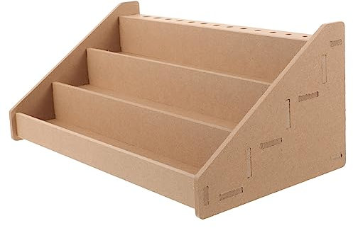 COHEALI Wooden Paint Rack with Brush Holder - Acrylic Paint Organizers and Storage Craft Organizer Art Organizers and Storage Miniature Ink Bottle Wood