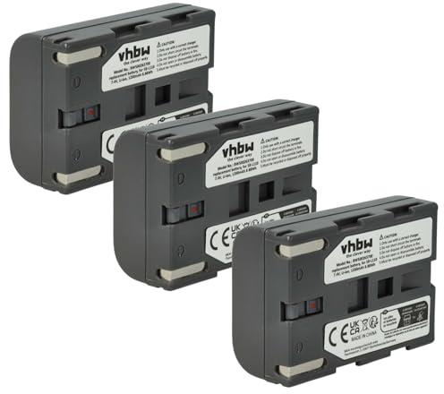 vhbw 3x batteria sostituisce Samsung SB-L110, SB-L70R, SB-L70, SB-L70A, BB13-SS014 per videocamera camcorder (1200mAh, 7,4V, Li-Ion)
