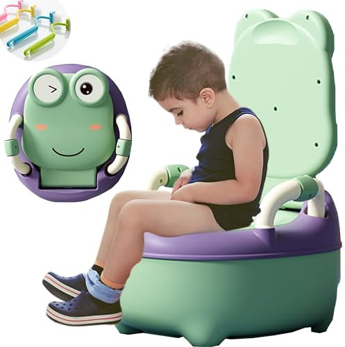 SUQ Töpfchentrainer, Toilettensitz Kinder, Kindertoilette, Töpfchen-Trainer für Kindern, für Babys und Kinder stabiler Babytopf, kinderfreundliches Design, lustige Art Üben von Kleinkindern (Grün)