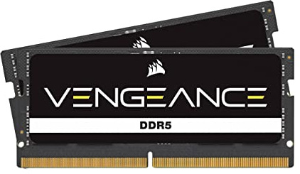 CORSAIR Vengeance SODIMM DDR5 RAM 64GB (2x32GB) 5200MHz C44-44-44-84 1.10V Intel XMP 3.0 Laptop-Speicher – Schwarz (CMSX64GX5M2A5200C44)