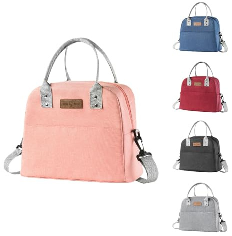 BRYN Borsa Termica Porta Pranzo, 7.9L Borsa Frigo Piccola Pranzo Ufficio, Borsa Pranzo per Lavoro, Scuola, Viaggio, Campeggio, Picnic, Mare（Rosa）