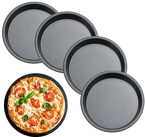 KUBDPQOR Conjunto de bandeja de pizza y plato para pizza - Perfecto para pizza congelada y base de pizza - Moldes de queso fresco y horno de pizza