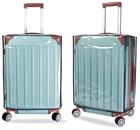 Wisebom 2 Stück Kofferschutzhülle, Transparente PVC Koffer Schutzhülle Kofferschutzhülle Wasserdicht Staubdicht Kofferüberzug Schutzhülle für Koffer Reisekoffer (24 Zoll)