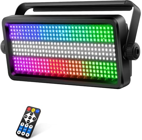 LED Stage Strobe Effect Light: OPPSK 150W RGBW DJ Strobe Light | Remote & DMX Control | 48-Zone Chasing Effect | Sound Activated & Auto Mode | Uplight for Event Concert Party Wedding Club Lighting