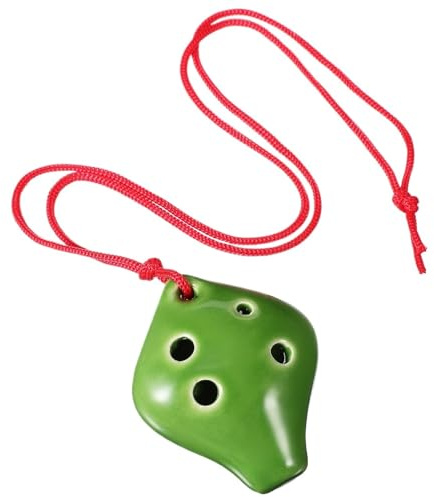 Ocarina Mini Keramisk Ocarina 6 Hål Jordgubbsform Bärbar Övningsinstrument Snodd Lätt att spela nybörjare