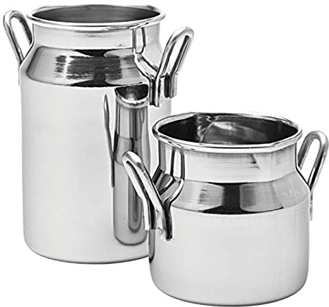 Utopia Stainless Steel Presentation Pans, Pails & Casseroles, F91040-000000-B01006, Milk Churn 2.5oz (7cl) (Box of 6)
