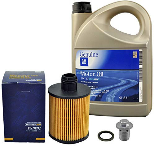 Inspektionspaket SCT Ölfilter 5 Liter Original GM Öl Dexos 2 Ölablassschraube