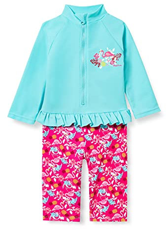 Playshoes UV-Schutz Einteiler Unisex Kinder Badeanzug Schwimmanzug Badebekleidung, Flamingo Langarm, 86/92