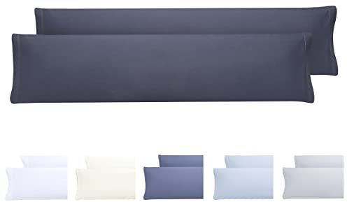 Kissenbezüge, extra weiche Mikrofaser, hypoallergen, Set mit 2 Kissenbezügen 120X40 cm Dunkelgrau