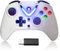 RALAN Kabelloser Game-Controller mit LED-Beleuchtung, kompatibel mit Xbox One S/X, Xbox Series S/X, PC Gaming Gamepad, Fernbedienung Joypad mit 2,4G Wireless Adapter, Rechargeable Battery (weiß)