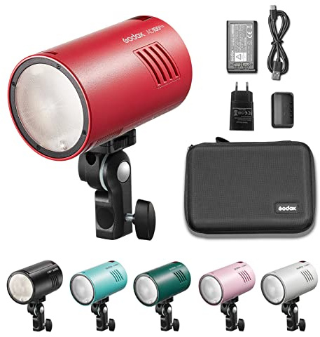 Godox AD100Pro Pocket Flash 2,4 G Trådlös 5 grupper 32 kanaler OLED-skärm 5800K 1/8000s Sync TTL/Multi/M Flash med 2600 mAh batteri för Canon Nikon Sony Olympus Panasonic Pentax (röd)