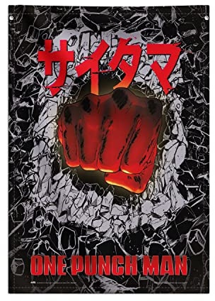 Grupo Erik Banderola Decorativa One Punch Man - Póster de Tela 70x100 cm - Cuadro Enrollable para Decoración de Pared Anime
