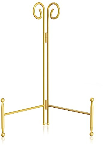 SVENJBB Plate Holder Display Stand, 6 Inch Decorative Plate Stands for Display, Gold Iron Easel Display Stand for Picture, Book, Photo Frame and Decorative Plates (1 Pack)
