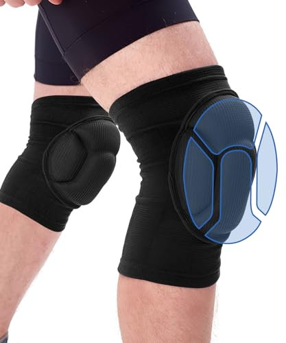 AUSYIWI Knieschoner, Volleyball Knieschoner, Knee Pads, Stoßdämpfende Knieschoner, Atmungsaktiv, Dehnbar, für Tanzen, Basketball, Tennis, Laufen, Gartenarbeit, Yoga für Damen und Herren M