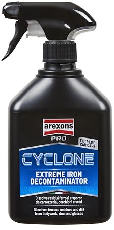 Arexons Car Care Pro CYCLONE - Super Decontaminante Ferroso, Rimuove Residui Ferrosi da Carrozeria, Vetri e Cerchioni, Fase di Prelavaggio, 500ml