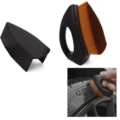Tyre Dressing Applicator Tire Brush, Iron-Shaped Tyre Shine Applicator with Dustproof Storage, Easy to Hold Car Tyre Brush, Compact Car Wheel Waxing Brush with Case Tyre Gel Applicator for Wet Look