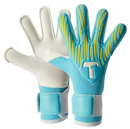 T1TAN Rebel 2.0 Sky Blue Junior (FP) - Torwarthandschuhe Kinder - Die Handschuhe für Kinder und Fußball - Mit Fingerschutz - Größe 6