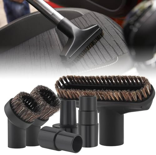 Vacuum Brushes 6PC, 1.26inch Horse Hair Vacuum Attachment, 5.9inch Vacuum Floor Brushes Vacuum Cleaner with 1-1/4 Inch to 1-3/8 inch Adapter, Vacuum Head Brushes Replacement for Household Cleaning