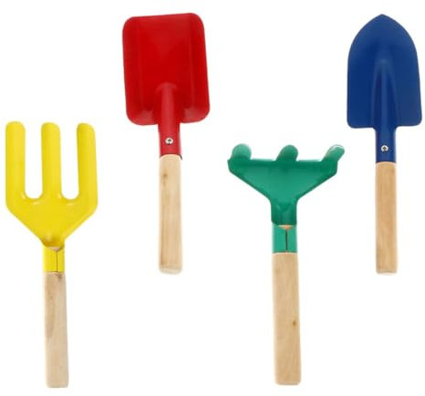 JOINPAYA 4 Stück Pflanzwerkzeug Kleiner Gartenrechen Outdoor-spielgeräte Für Gartenspielzeug Für Kinderspielzeug Strand Kindergartengeräte, Die Harke Pflanzen Hölzern