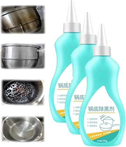 jiazhiyi Detergente gel per fondo di pentole, detergente per pentole in acciaio inox, per rimuovere grasso ostinato e sporco (3)