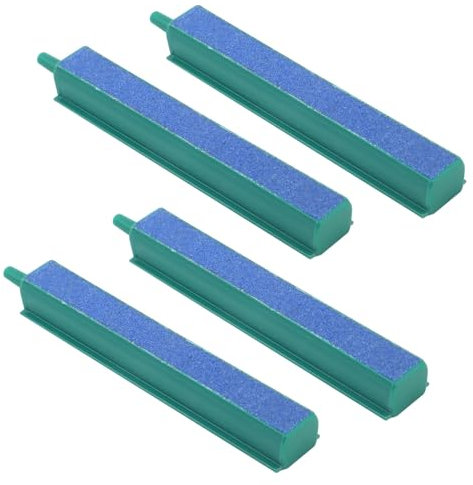 Gosknor 4stk Aquarium-Luftstein-Bar-Bubbler, 10cm Quadratischer Sand-Luftstein mit Kunststoffsockel für Aquarium Ausströmerstein Sauerstoffdiffusor Luftpumpe Zubehör für Fischtank Eimer Hydrokultur