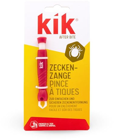 kik AFTER BITE Zeckenzange für Mensch & Tier, Zecken sicher entfernen