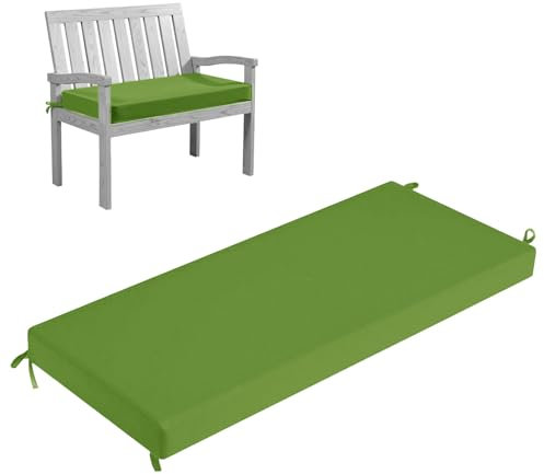 HJZPWB Cojin Banco Exterior 5 cm de Grosor Cojines para Banco Impermeable Colchoneta Banco Jardin Desmontable Cojines Banco Exterior Jardin Antideslizante Cojin para Banco,Verde,80 * 35 * 5cm