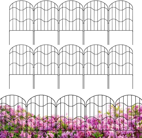 Wimnqie Lot de 10 clôtures de jardin pliables - 33 x 33 x 61 cm - Pour bordure de parterre - Flexibles - Pour terrasse, parterre de fleurs, zone pour animaux domestiques - Résistant aux intempéries