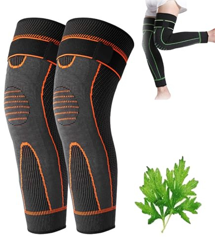 Aicao Knee Protection for Warm, Self-Heating Shaping Knee, 2 Pack Compression Knee Brace for Women & Men (Orange,XX-Large)