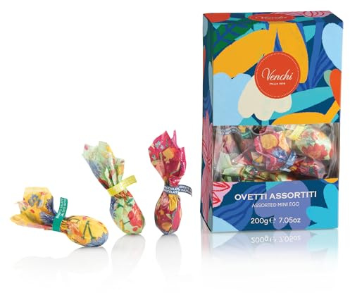 Venchi - Estuche de Chocolate Surtidos, 200 Gr, Huevitos con Frutos Secos Enteros y Pistachos, Sin Gluten, Colección de Primavera Venchi, Idea de Regalo para el Día de la Madre