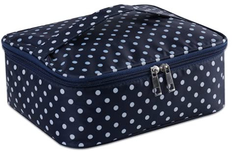 Kosmetiktasche Damen Make up Tasche Schminktasche Reise Schmink Organizer Makeup Bag Kulturtasche Beauty Case (Polka Dot)