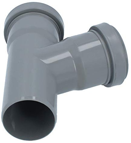 HT Rohr Abzweig Ø DN 50 mm Grau Winkel 67° | Abwasser T-Stück Kunststoff Abflussrohr Kunststoffabzweig PVC PP Doppelabzweig Verbindung Anschlussstück