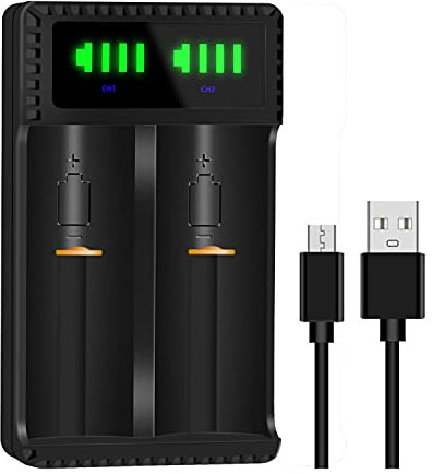 PowerTrust Universal Intelligent Battery Charger for 21700 18650 18500 18350 26650 20700 22650 18490 17670 17500 10440 14500 Rechargeable Batteries IMR/ICR/Li-ion/INR