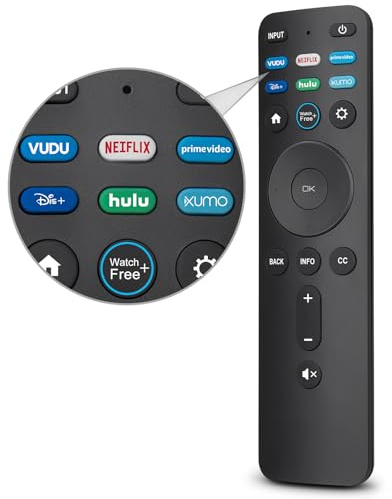 Universal Remote Replacement XRT260 for All VIZIO Smart TV Smartcast 4K P-Series V-Series D-Series M-Series XRT136 XRT140 , with Buttons for Netflix Disney Prime Video Hulu (No Voice Function)