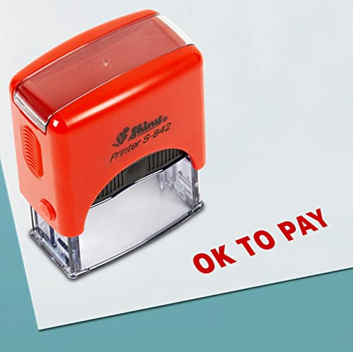 Printtoo Ok Pour Payer Tampon En Caoutchouc Auto-Encreur Pré, Tampon De Bureau Encré, Papeterie Professionnelle Pour Le Bureau À Domicile, 38 X 14 Mm, Rouge