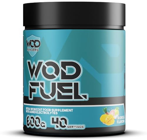 WOD Fuel Intra Workout Supplement for Functional Fitness - Cluster Dextrin, Citrulline, Taurine, BCAA's, Glutamine, Electrolytes - Workout Fuel by WOD Powders - 600g (Tropical)