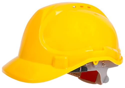 Tradineur - Casco de protección con correa ajustable, EN397, cabeza 53 a 62 cm, transpirable, seguridad, obra, construcción, color aleatorio