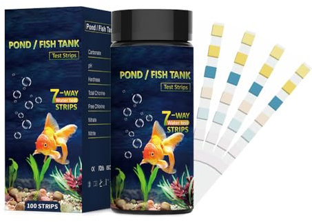 DONGKER 7-in-1-Teststreifen für Aquarien, 100 Streifen, Aquarium-Test-Set, Wassertest für schnell und genau Überprüfung der Wasserqualität