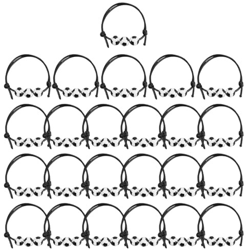 EHDWXVZM Braccialetti da Calcio 24 Pezzi, Braccialetti Sportivi Regolabili, Braccialetti per Bambini e Adolescenti, Braccialetti dell'Amicizia, Bianco e Nero