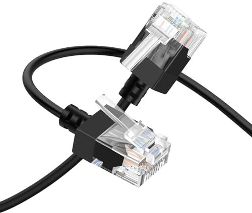 Thzzhnno Cable Ultra Fino Ethernet RJ45 Cat6A 2M, Cable Hiper Delgado LAN Ethernet, Cable de UTP Cat6 de Alta Velocidad de 10Gbps 550MHz, Cable de Conexión Cat 6 para Router, Módem, Xbox