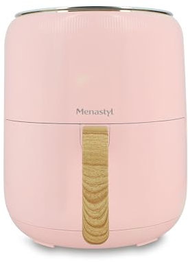 MENASTYL - Friteuse sans huile à air chaud Colorama - Rose - sans PFAS - 4.5L - 8 programmes - Température jusqu'à 200°C - Minuterie 1 heure - Panier et grille compatibles lave-vaisselle - 6025007