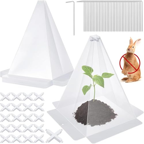 KAHEIGN 20 Pièces Cloches pour Plantes de Jardin, 28CM x 20CM Pliable Couvercle de Cloche en Plastique pour Plante Mini Serre Réutilisable pour Protection Contre Soleil Neige Gel Oiseaux Insectes
