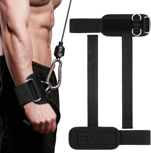 DiULi Straps Gym Mujer y Hombre, Muñequeras Gimnasio para Polea, Agarres Poleas Gym, Deportivas Correas Ajustables para Tobillos y Muñecas, Accesorios de Ejercicio con Doble Anilla en D y Acolchado