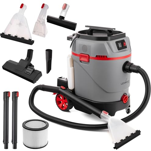 LEHMANN Primewash 2800 Lavatappeti 3 in 1, Aspirapolvere Lava Tappeti e Divani con Acqua Calda 60°C, Aspirazione Umido/Secco, Serbatoio 35 L, per Tessuti, Pavimenti e Vetri, Grigio