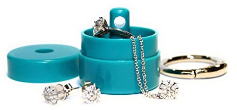 Lion Latch Travel Jewelry Box Case, Ring Holder on Shark Tank - Ring Holder for Women Girls with Keychain, Small Jewelry Organizer Boxes, Portable Ring Keeper Key Chain, Jewelry Storage Case