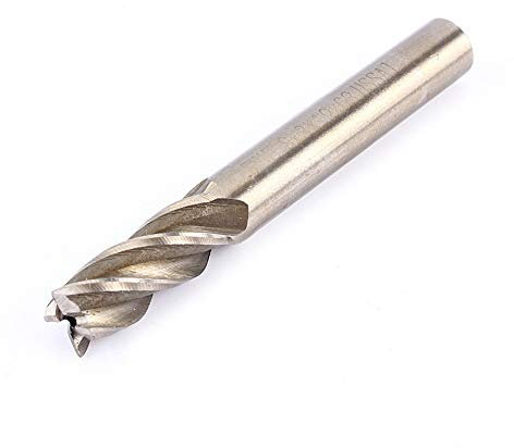 End Mill Bit, 8mm HSS CNC Carbide Straight Shank 4 Flute End Mill Cutter Drill Bit 8x19x63mm CNC Milling Tool