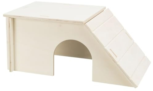 TRIXIE 'Casa per Piccoli Animali Senza staffe e Chiodi per porcellini d'India e Conigli Nani Haus Bent, Sistema a Incastro, Conigli/porcellini d'India, 40 × 18 × 23 cm - 61242