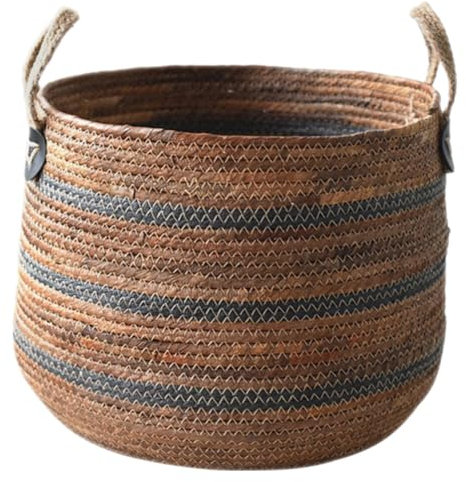 STOBAZA Cestas De Almacenamiento Tejidas Cesta Macetero De Organizador De Juguetes Y Mantas Cesta De Lavandería Tejida Cesta De Mimbre Grande Árbol De Plantas Cesta para Sala De