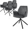 ML-Design Esszimmerstühle 6er Set Samt Anthrazit, Wohnzimmerstuhl mit Arm- und Rückenlehne, Drehstuhl Auto-Position, Polsterstuhl mit Metallbeine, Ergonomische Sessel drehbar, Küchenstuhl Loungesessel