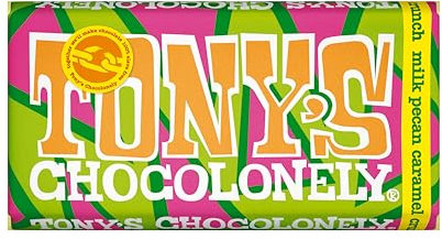 Tony's Chocolonely Milk Chocolate Pecan Crunch Bar - 180g, Gift, Vegetarian - Belgian Fairtrade Chocolate